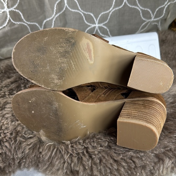 (O) Steve Madden Women's Jackson Lace Up Sandal Chestnut Suede 6 - Picture 7 of 12